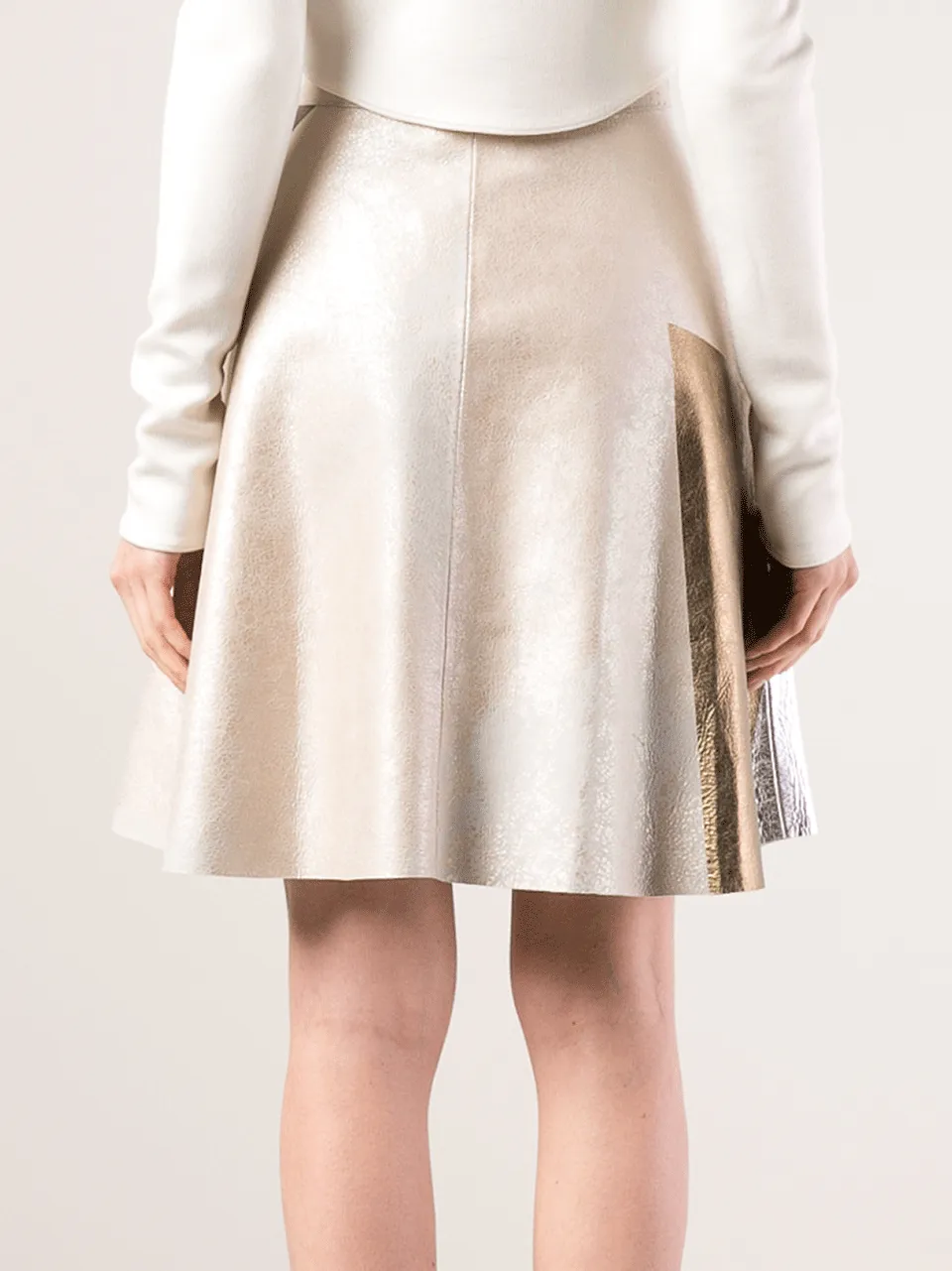 Block Foiled Leather Skirt