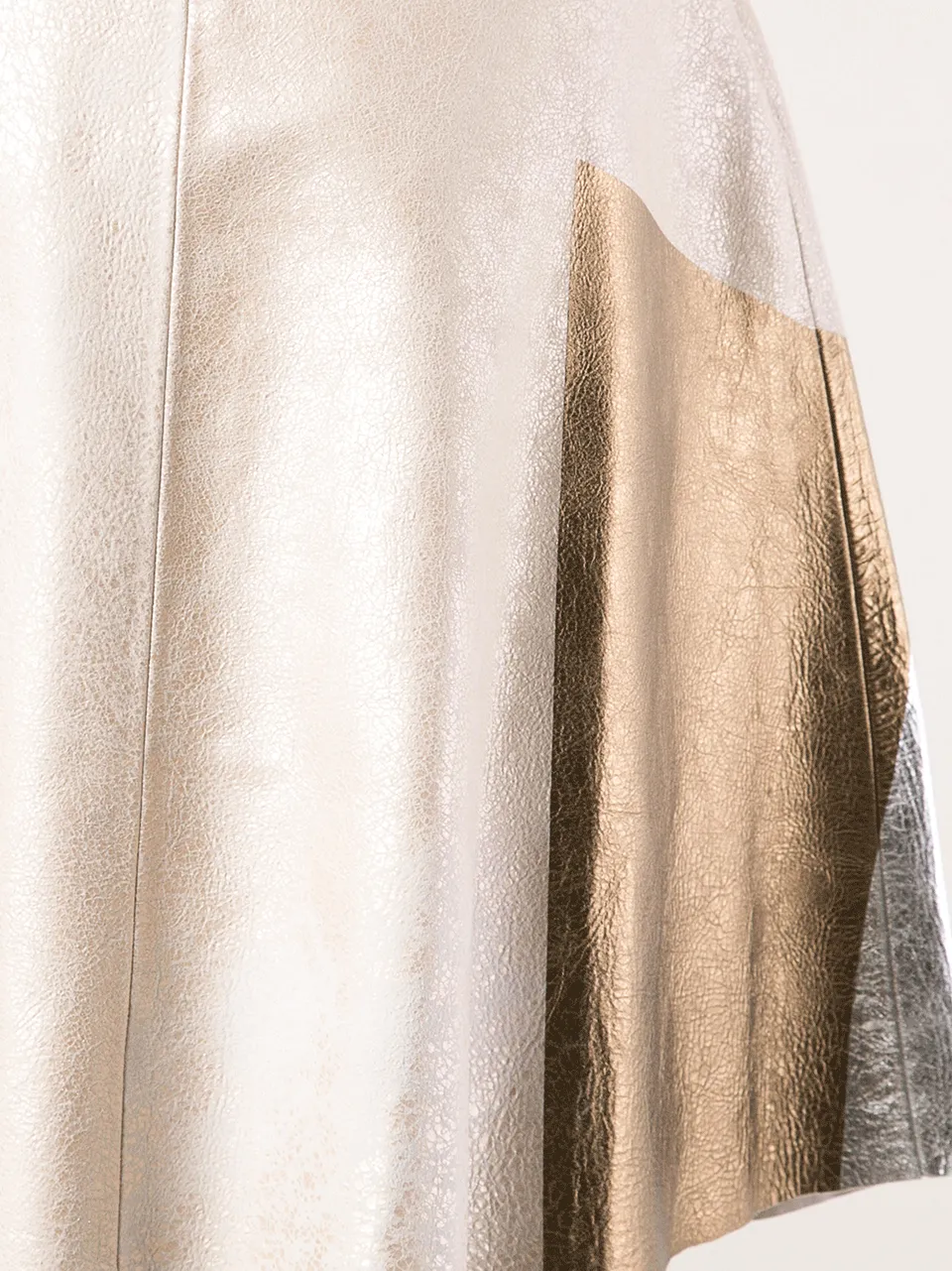 Block Foiled Leather Skirt