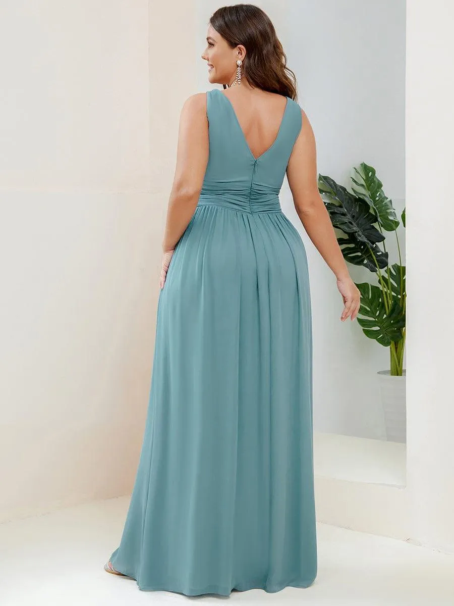 Chiffon Empire Waist Sleeveless Pleated Bridesmaid Dress