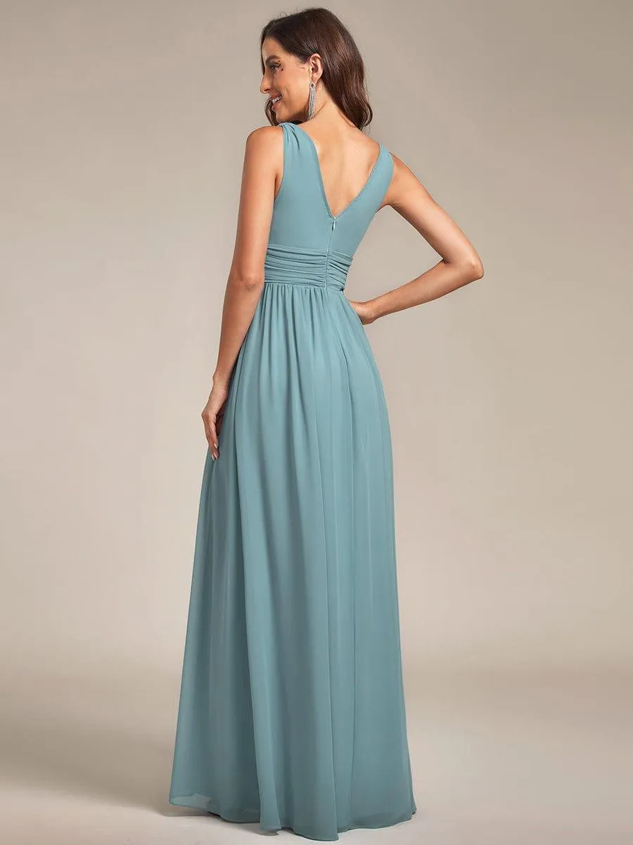 Chiffon Empire Waist Sleeveless Pleated Bridesmaid Dress