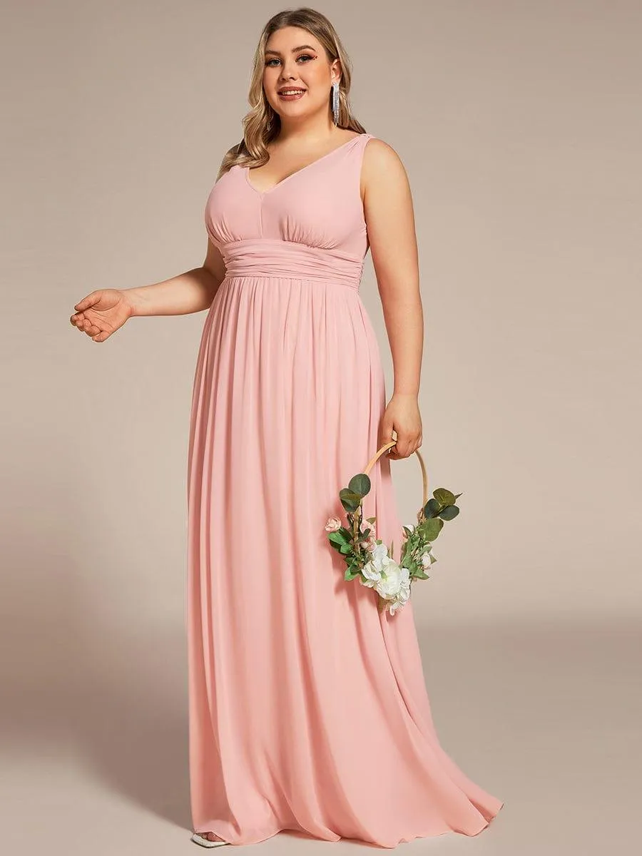 Chiffon Empire Waist Sleeveless Pleated Bridesmaid Dress