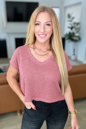 Classic Comfort V-Neck Top in Winter Rose - 6/19/2024
