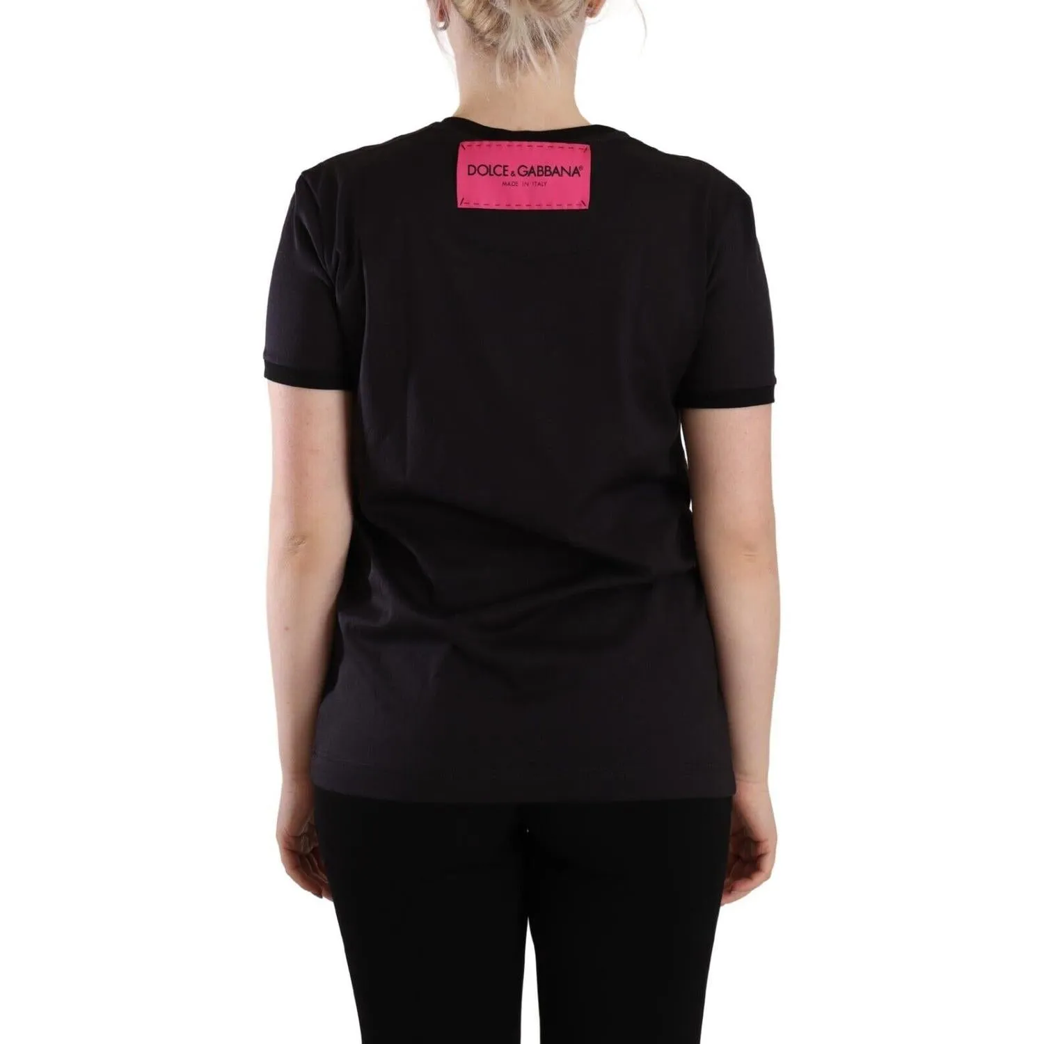Dolce & Gabbana Chic Black Crew Neck Logo Tee