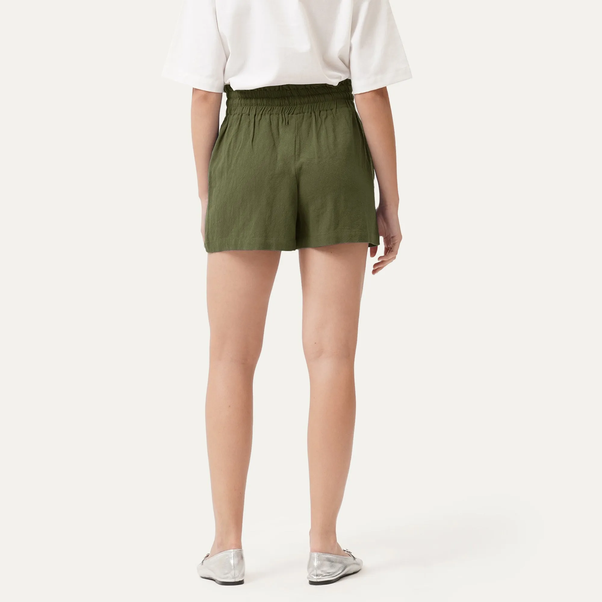Drawstring Paperbag Shorts