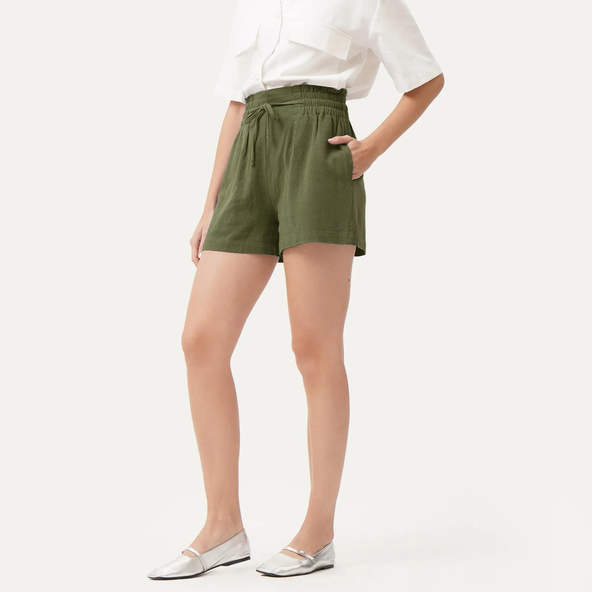 Drawstring Paperbag Shorts