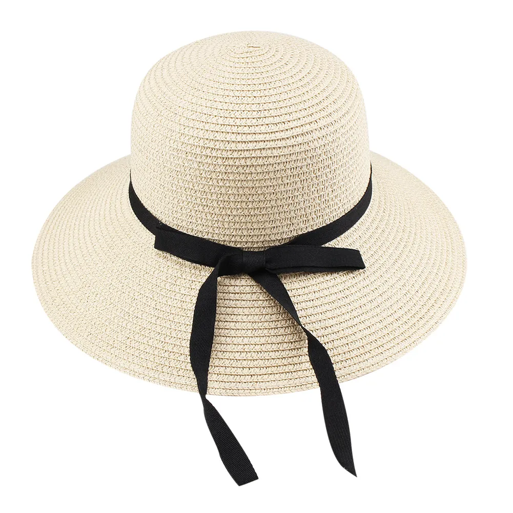 FURTALK Women Summer Paper Straw Sun Hat  Narrow  Brim Parents- Child  Drop Shipping SH022