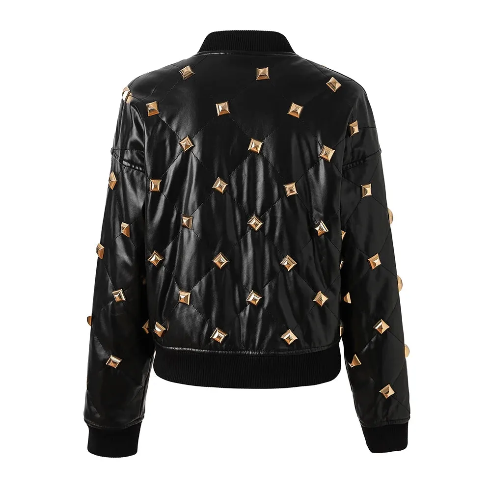Gold Studded Moto Jacket