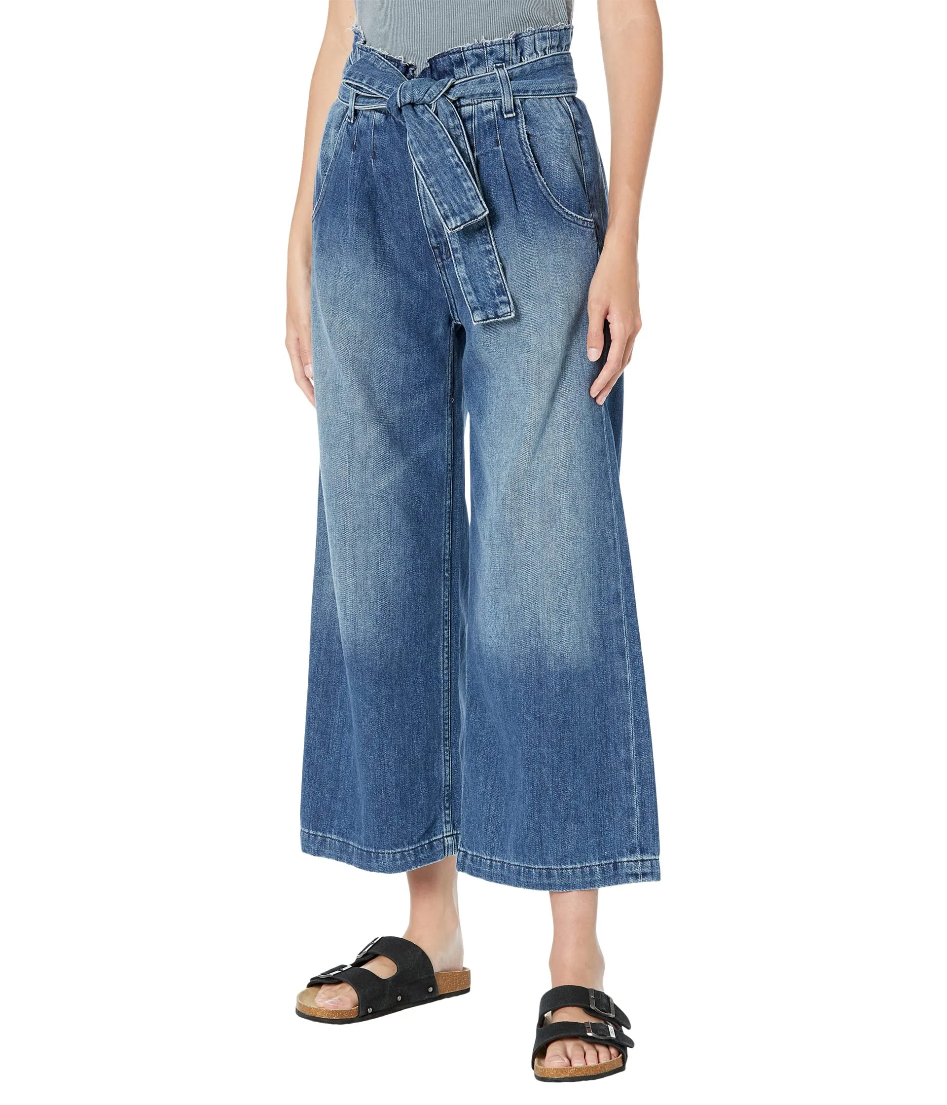 Hudson Jeans, Cropped Wide Leg Trousers w/ Paper Bag in Dancehall