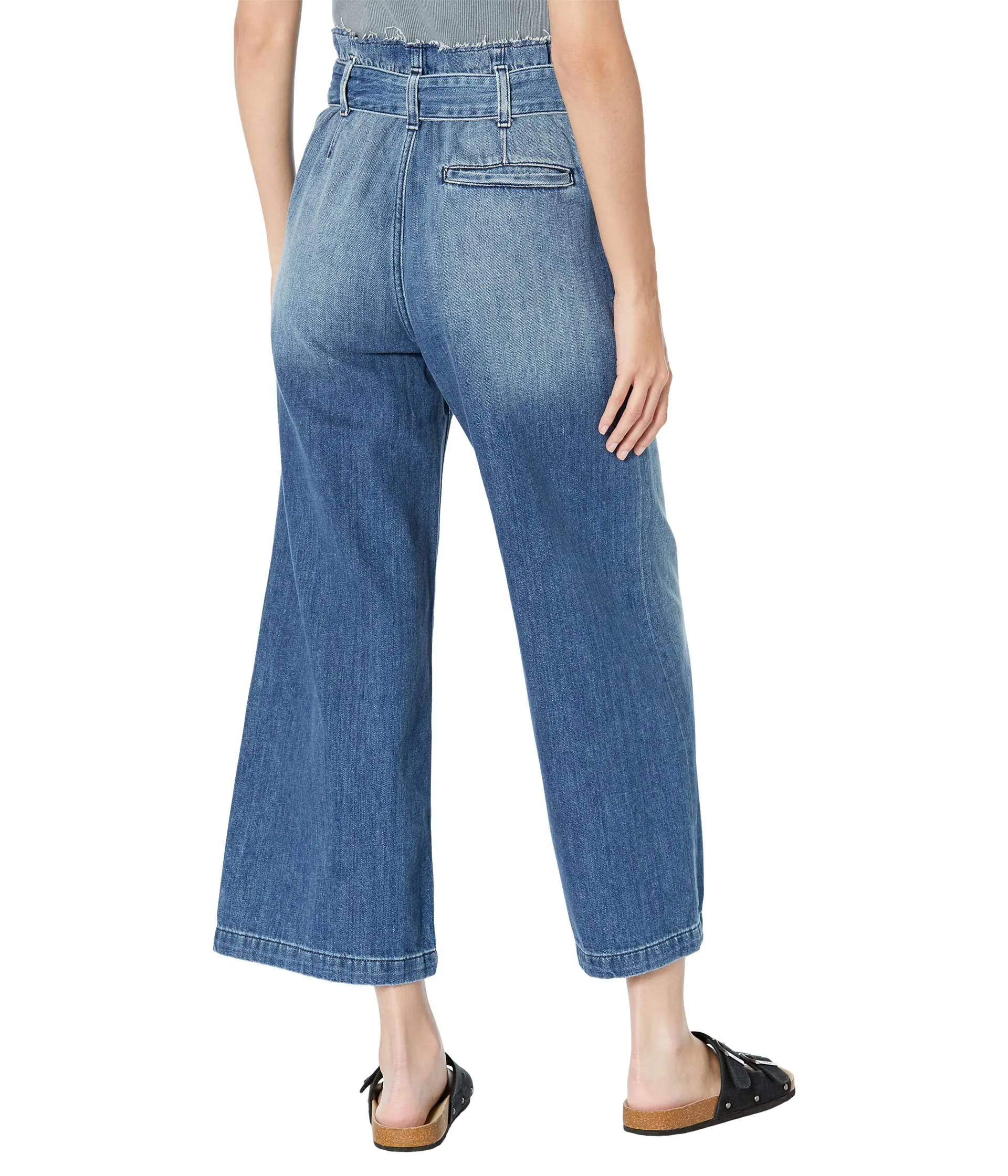 Hudson Jeans, Cropped Wide Leg Trousers w/ Paper Bag in Dancehall