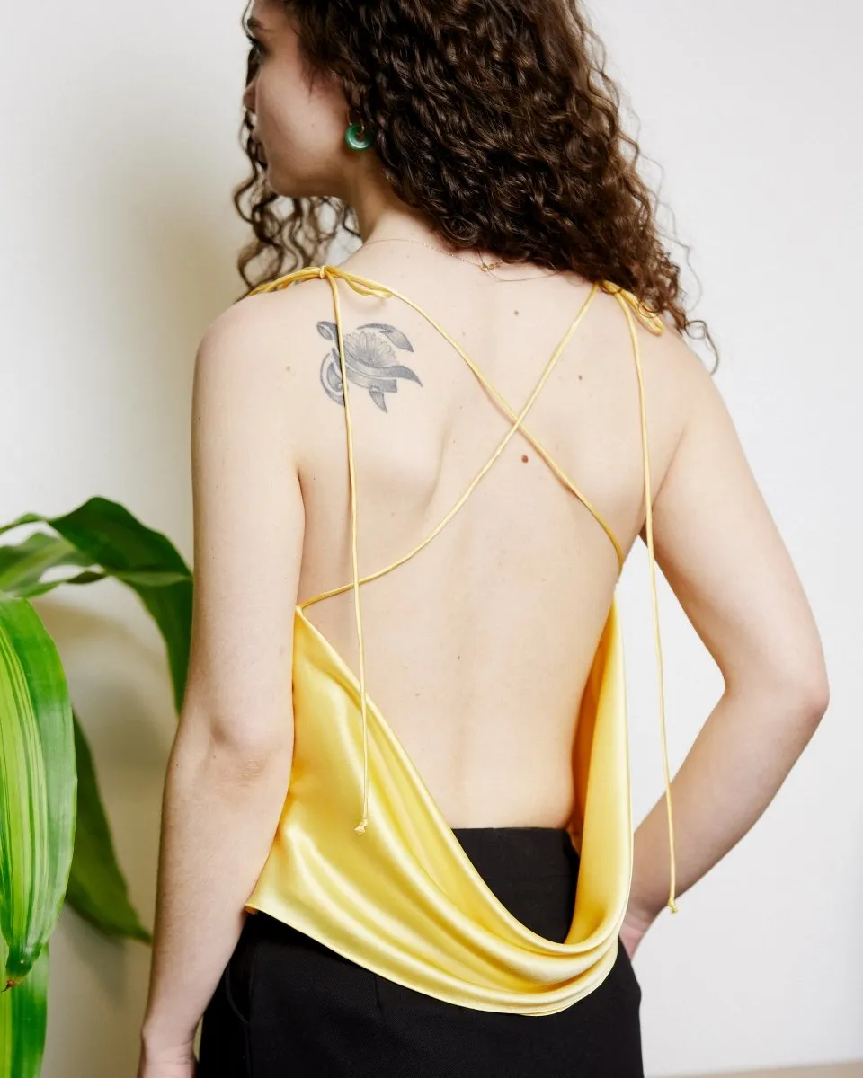 Jacoba Jane Odette Draped Neck Cami (Limoncello)