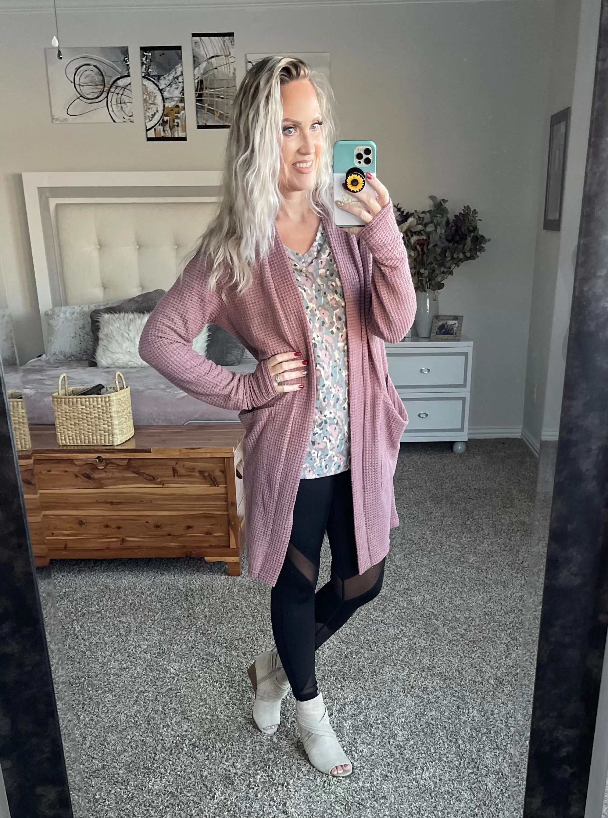 Lola Women's Soft Solid Color Knit Cardigan with Thumbholes