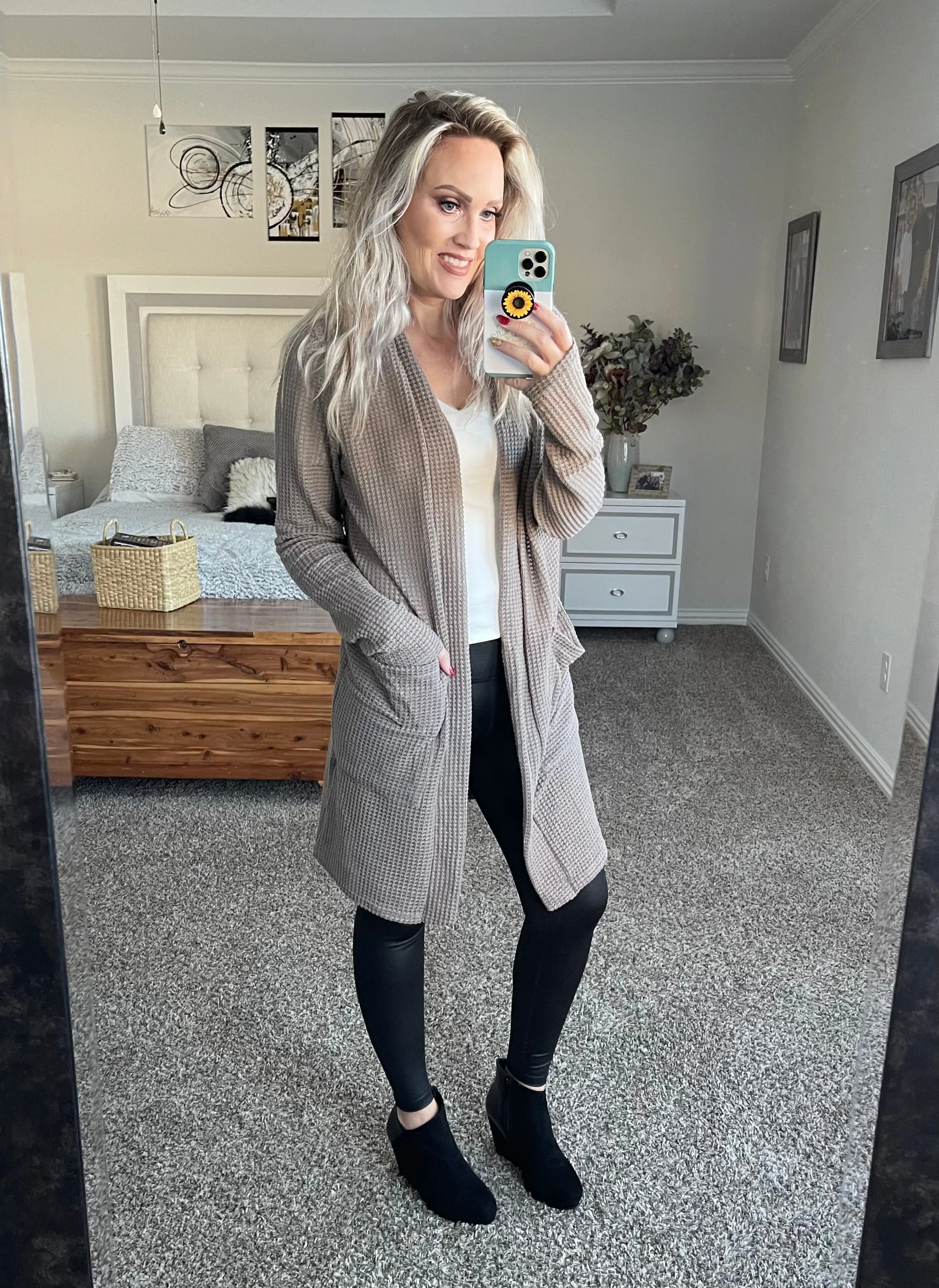 Lola Women's Soft Solid Color Knit Cardigan with Thumbholes