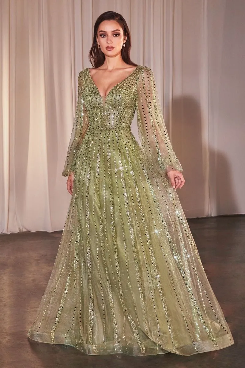 Long Sleeves A-line  Dress La Divine CD0240
