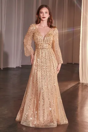 Long Sleeves A-line  Dress La Divine CD0240