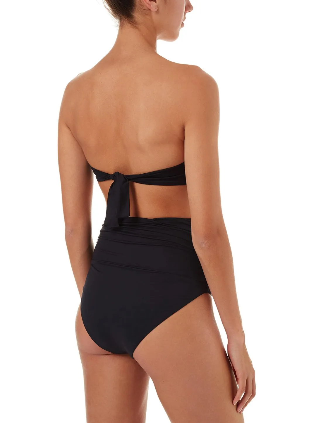 Lyon Black High Waisted Bandeau Bikini