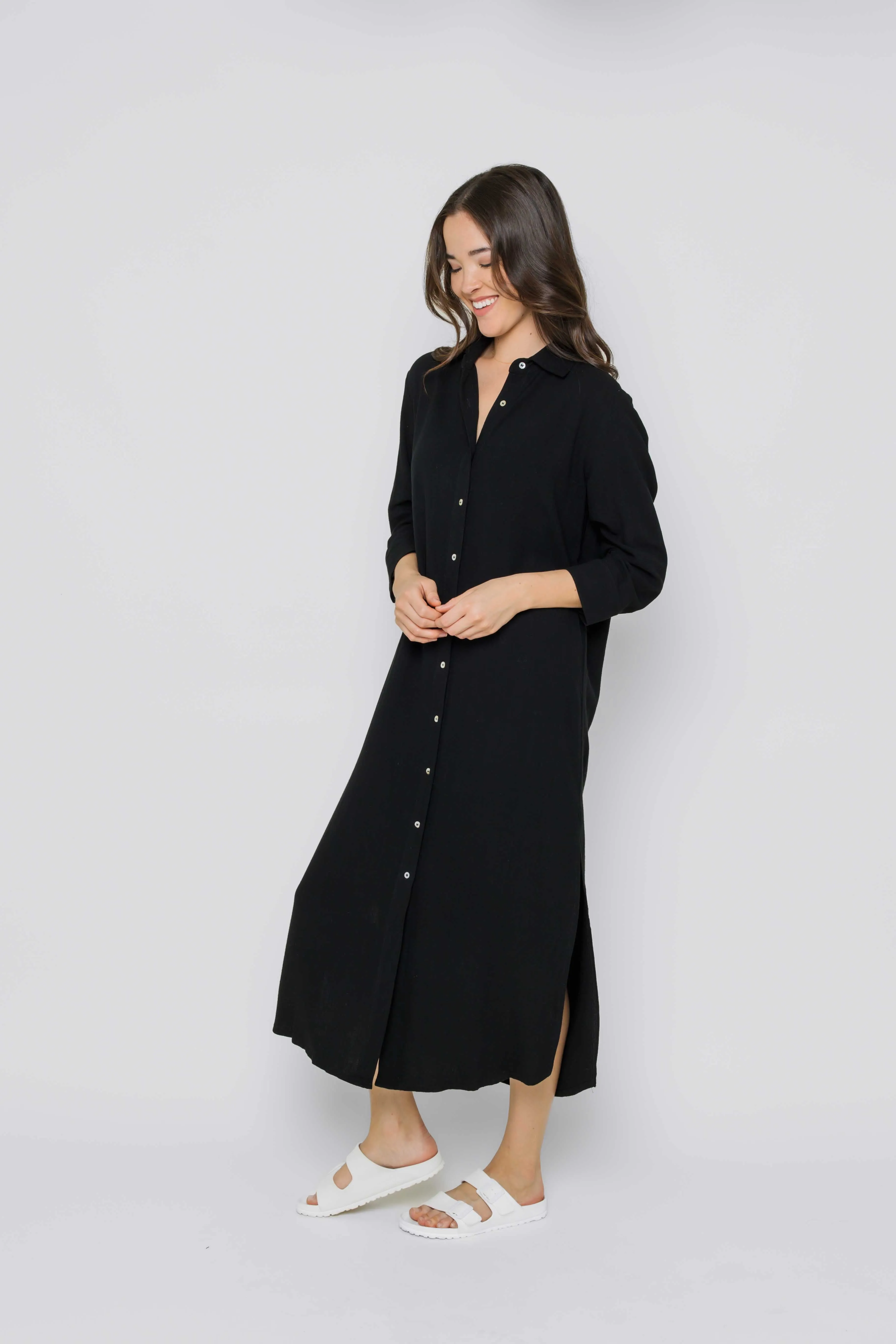Meg-Midi Length Button Up