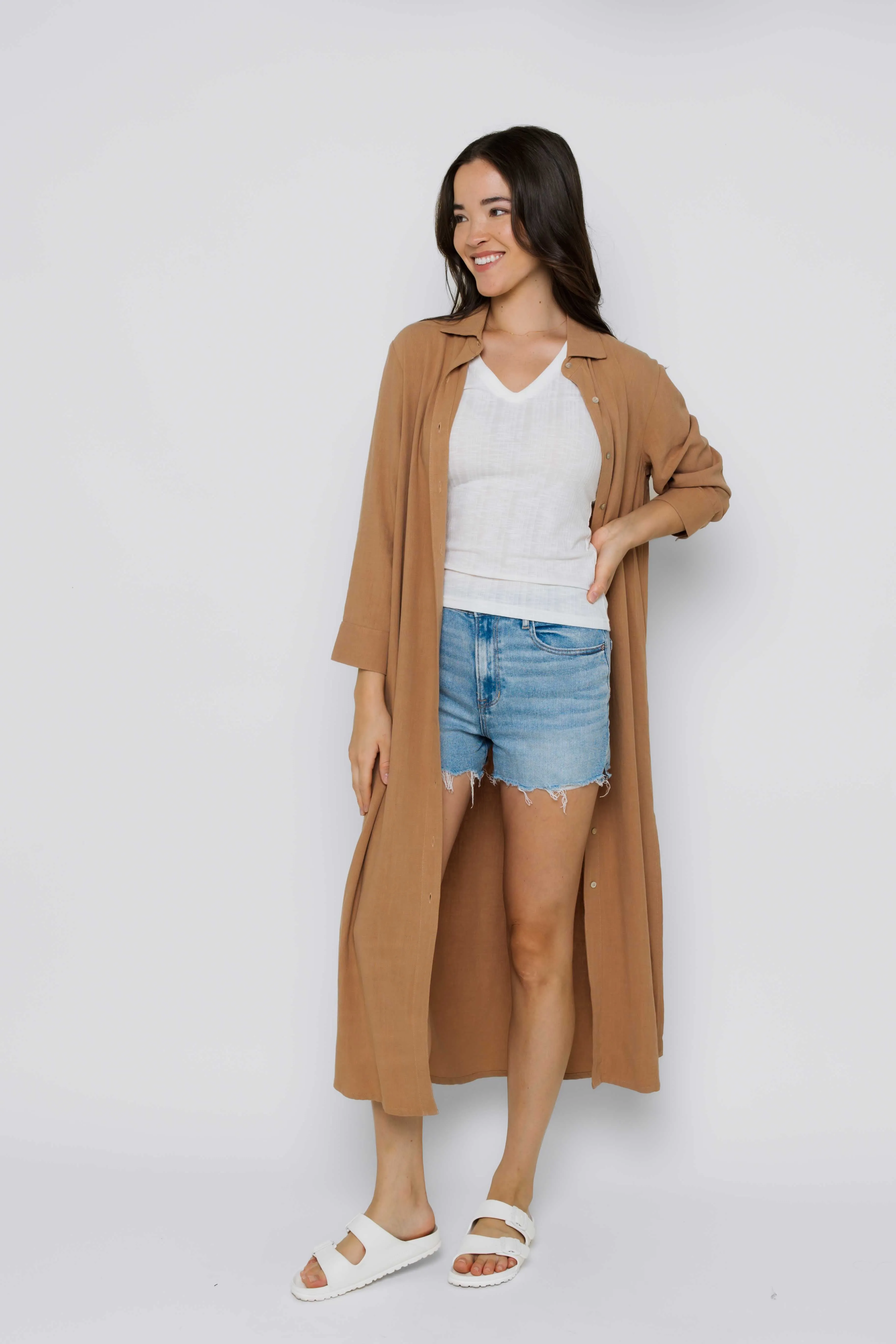 Meg-Midi Length Button Up