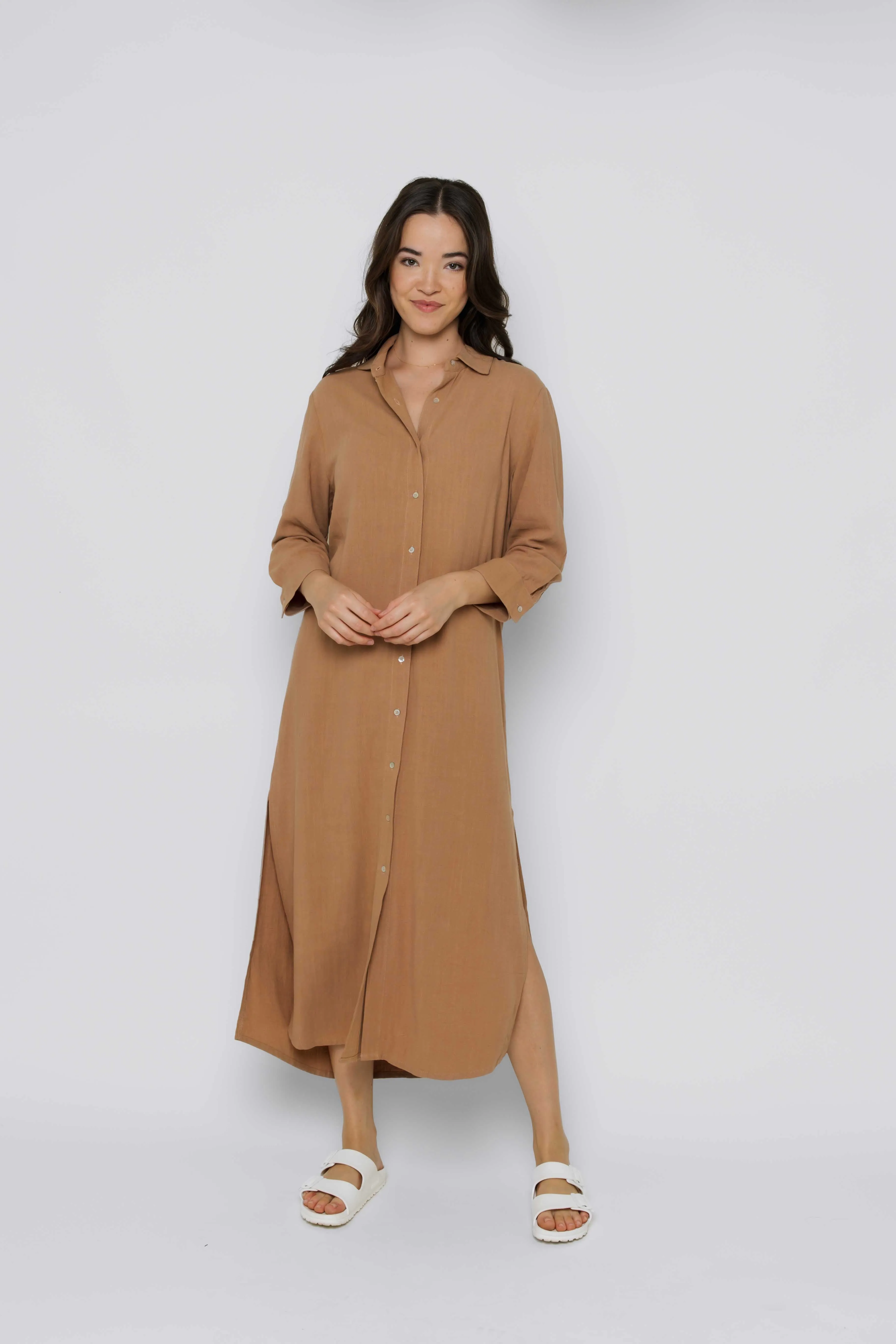 Meg-Midi Length Button Up