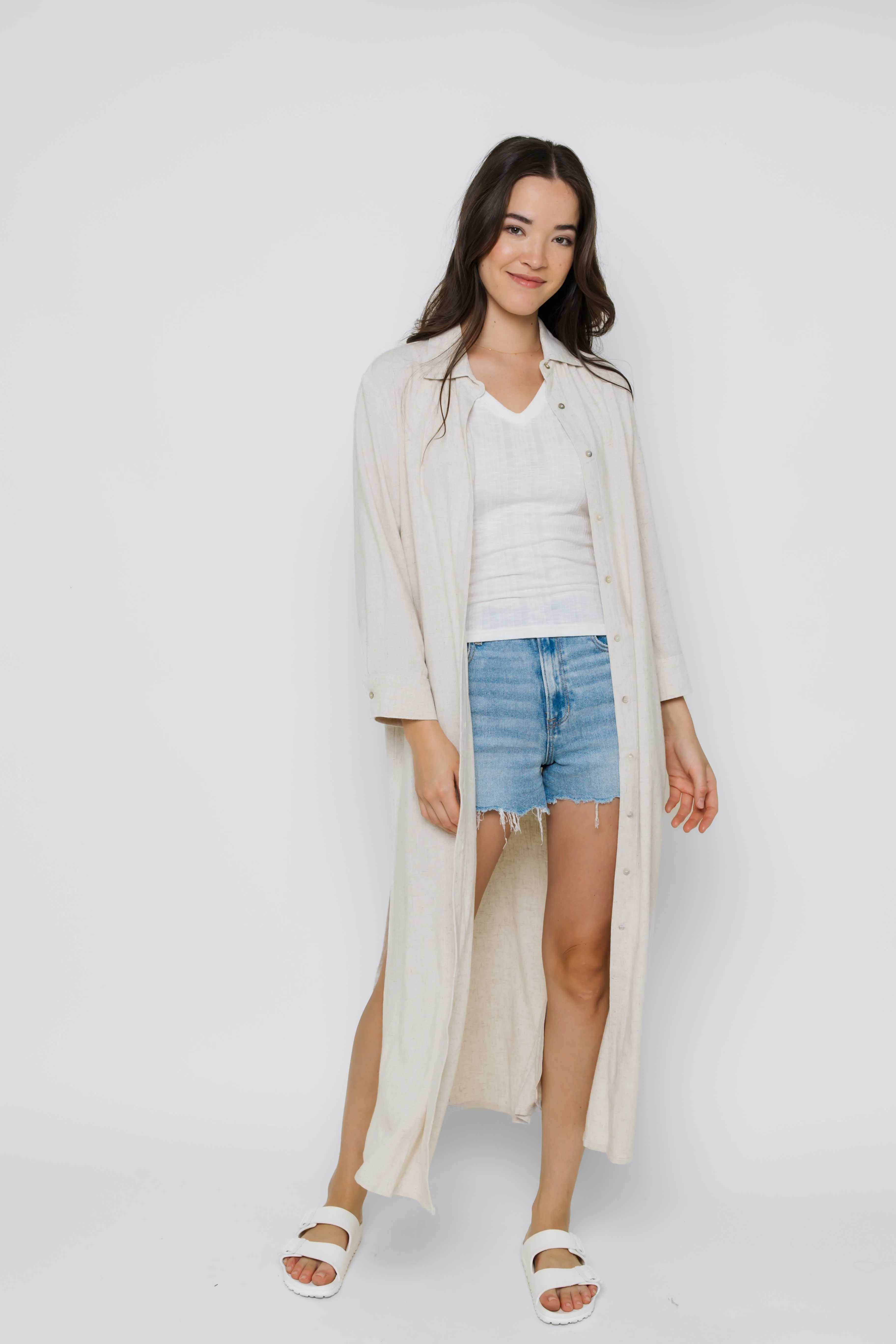 Meg-Midi Length Button Up