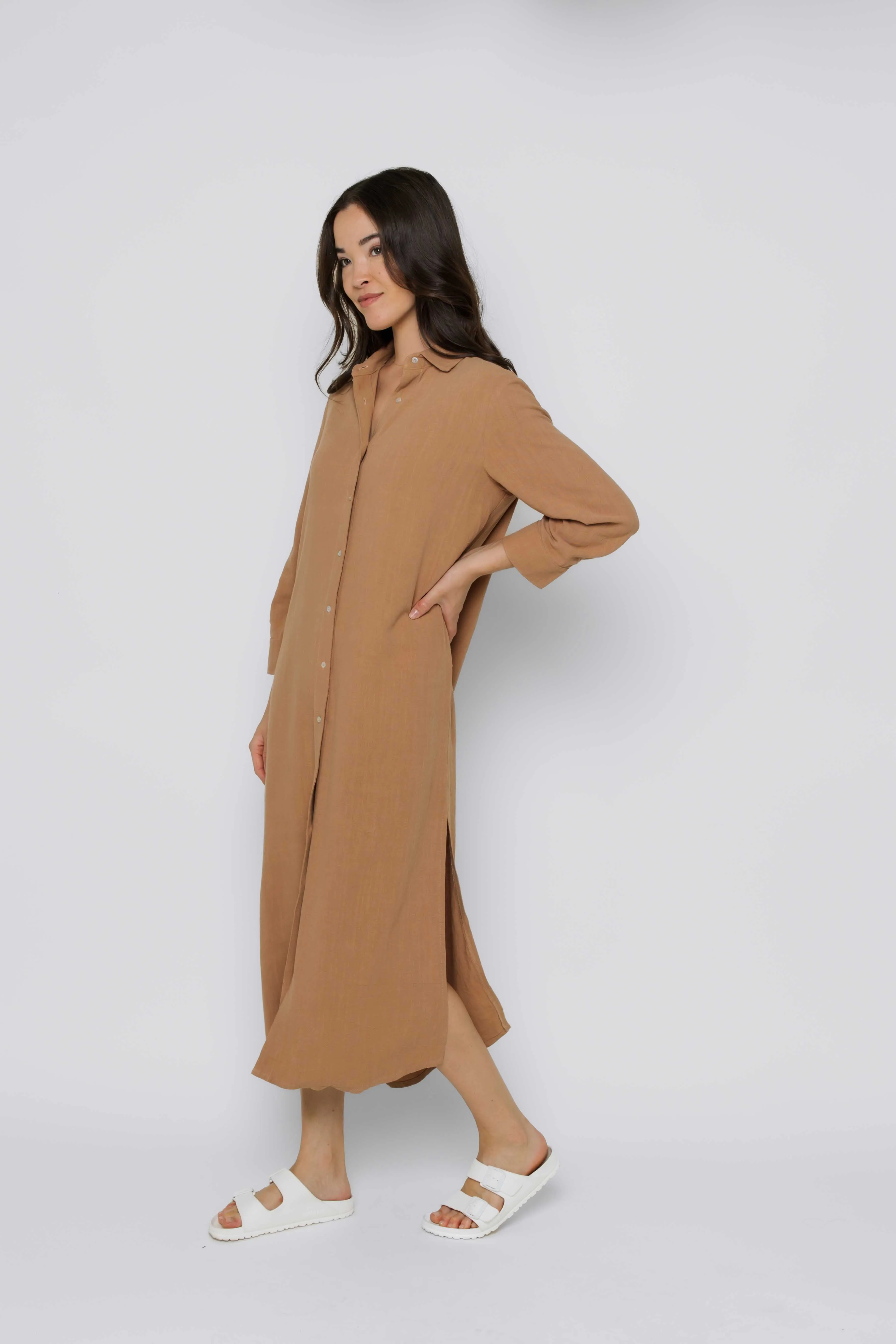 Meg-Midi Length Button Up