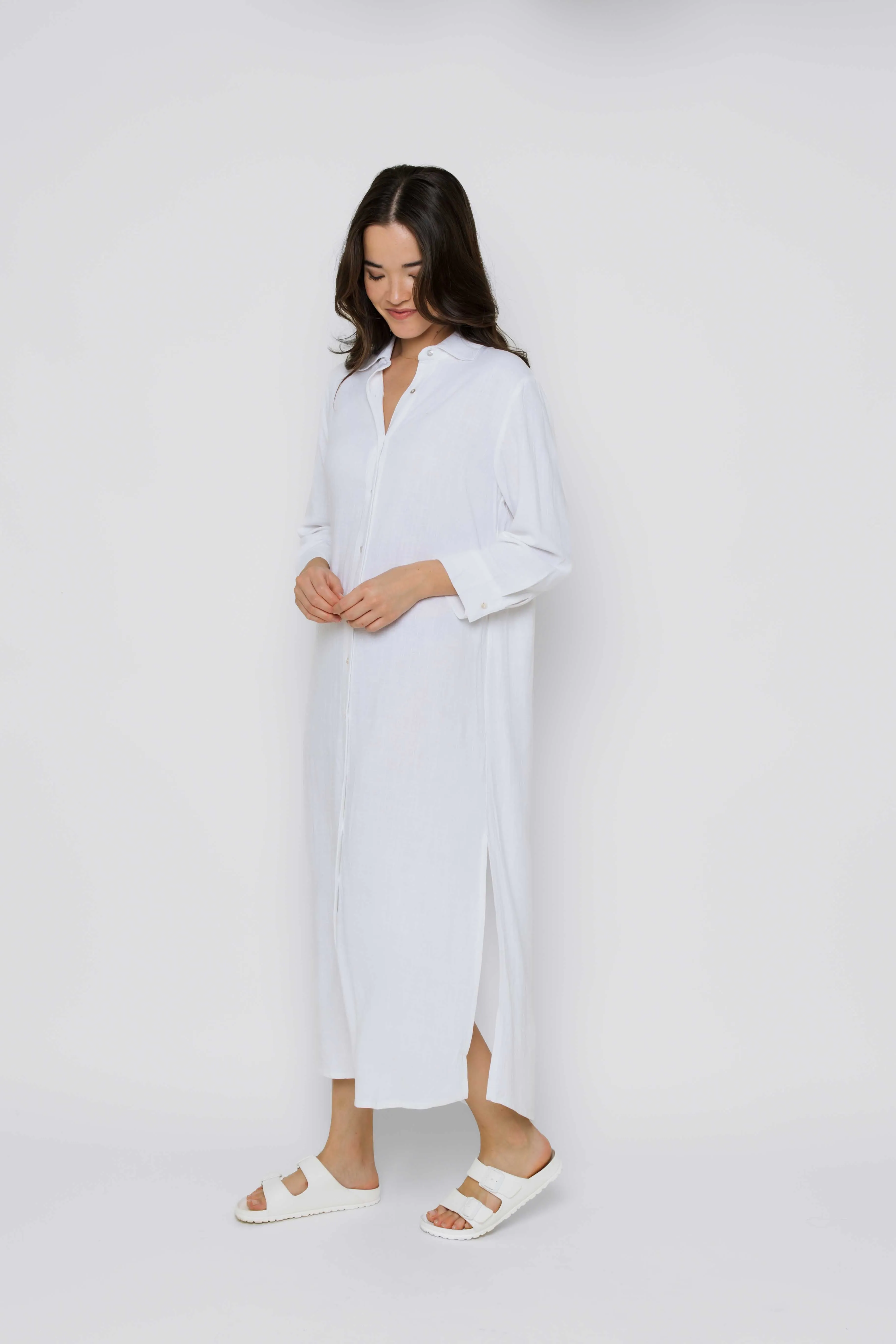 Meg-Midi Length Button Up