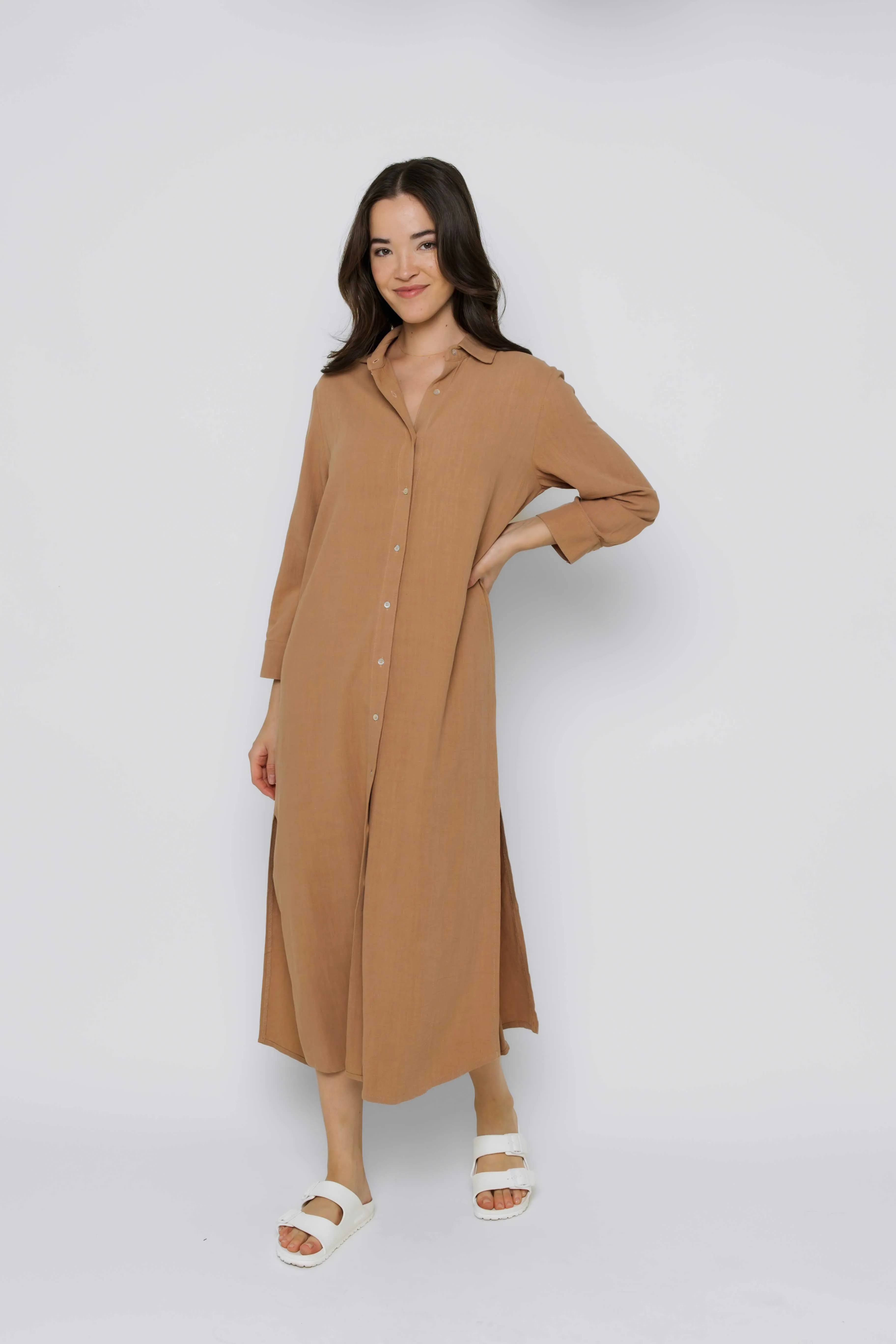Meg-Midi Length Button Up