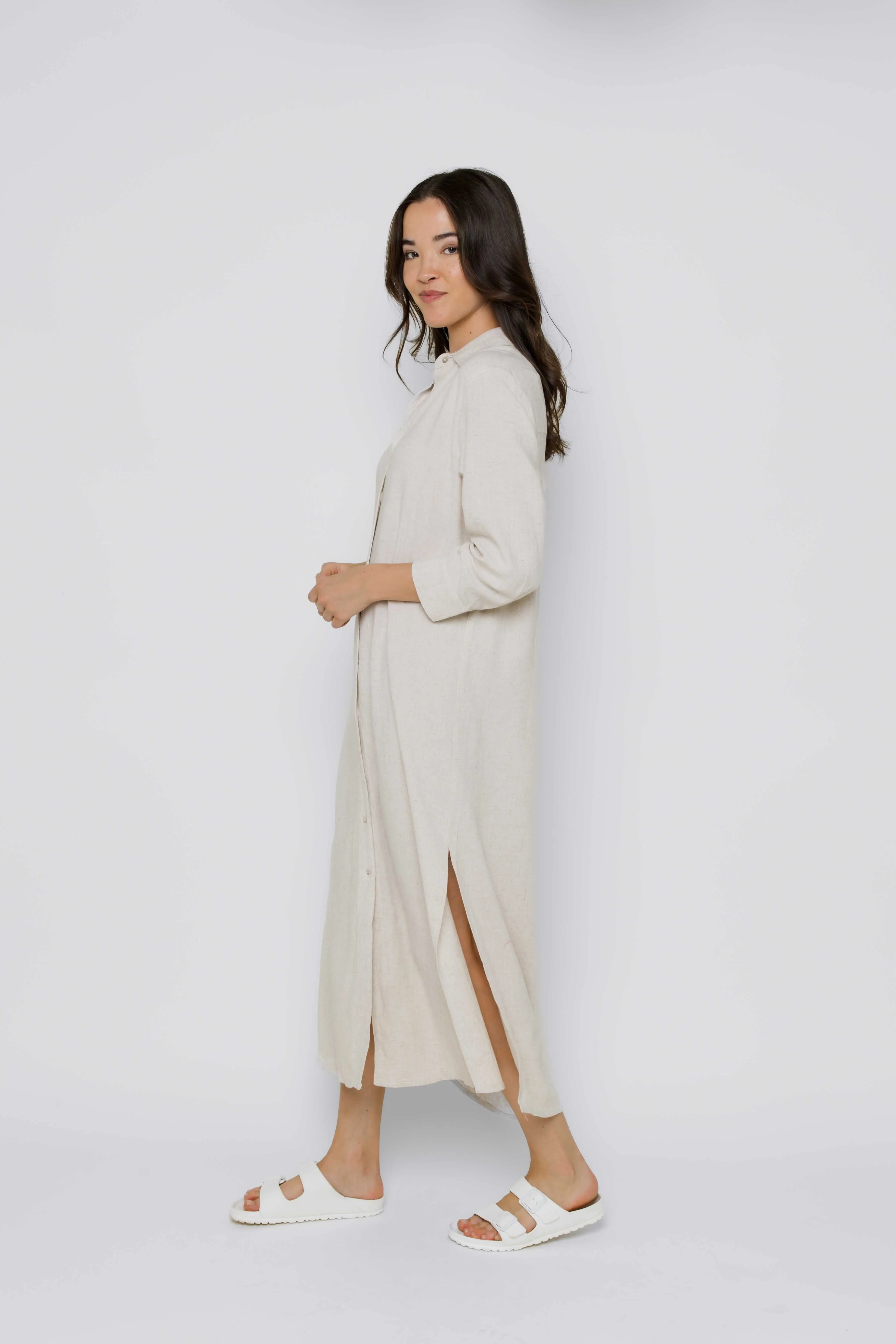 Meg-Midi Length Button Up
