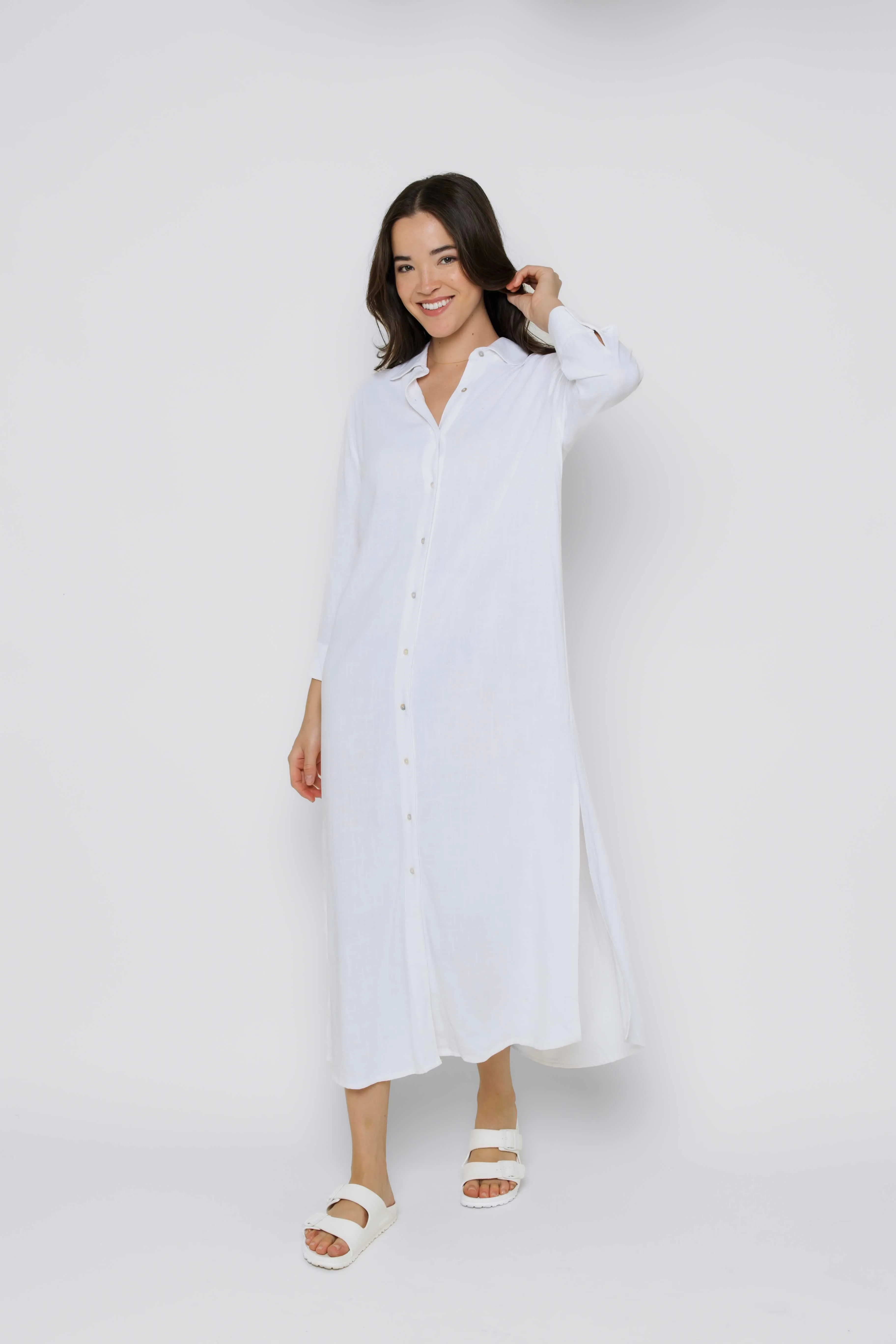 Meg-Midi Length Button Up