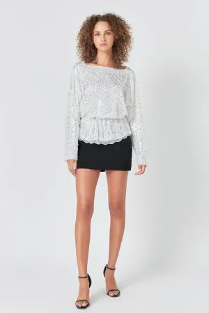 Peplum Sequins Top