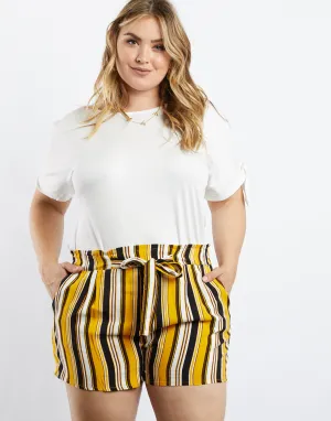 Plus Size Freya Multicolored Striped Shorts