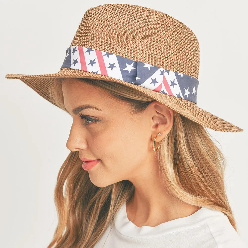 Straw Patriotic Banded Hat