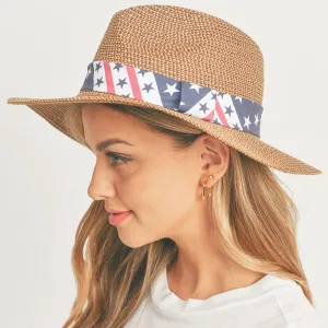 Straw Patriotic Banded Hat