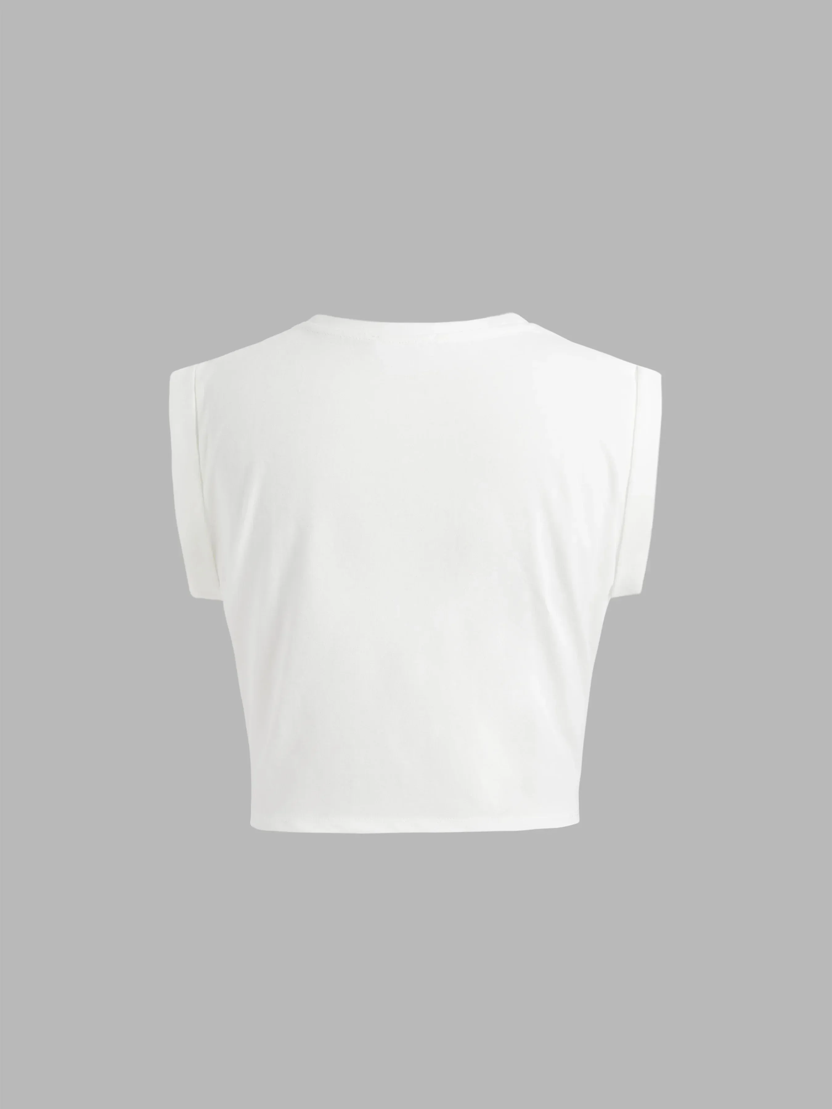 Tummy Knot Twist Cropped Solid Tee
