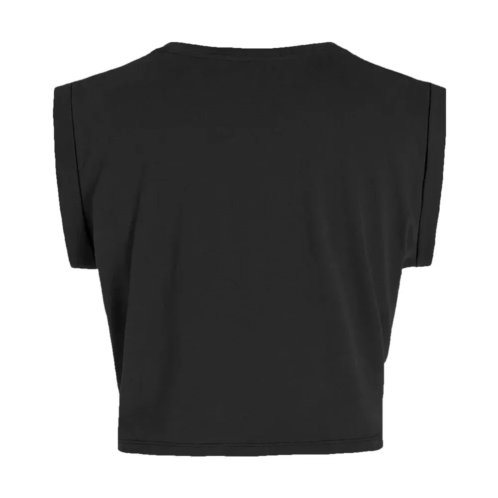 Tummy Knot Twist Cropped Solid Tee