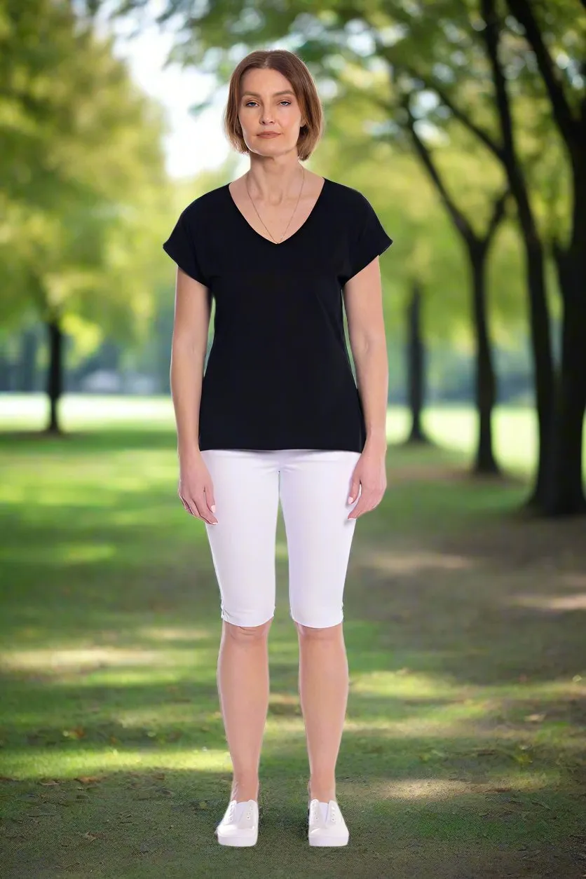 V-Neck Tee by Cafe Latte - Black