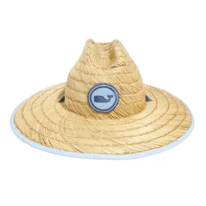 Vineyard Vines Mens Palm Lines Whale Dot Straw Lifeguard Hat