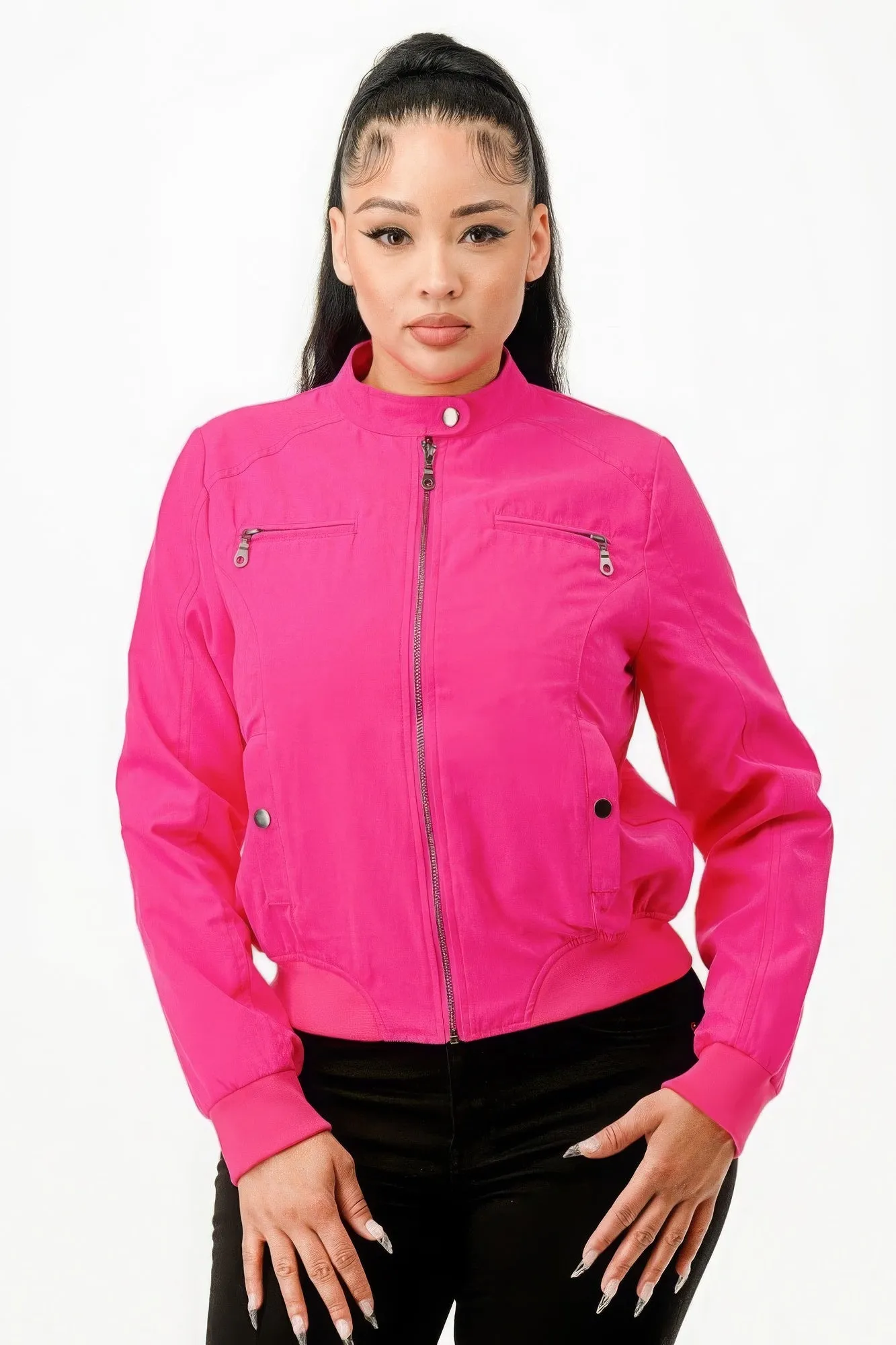 Zip Up Biker Moto Jacket