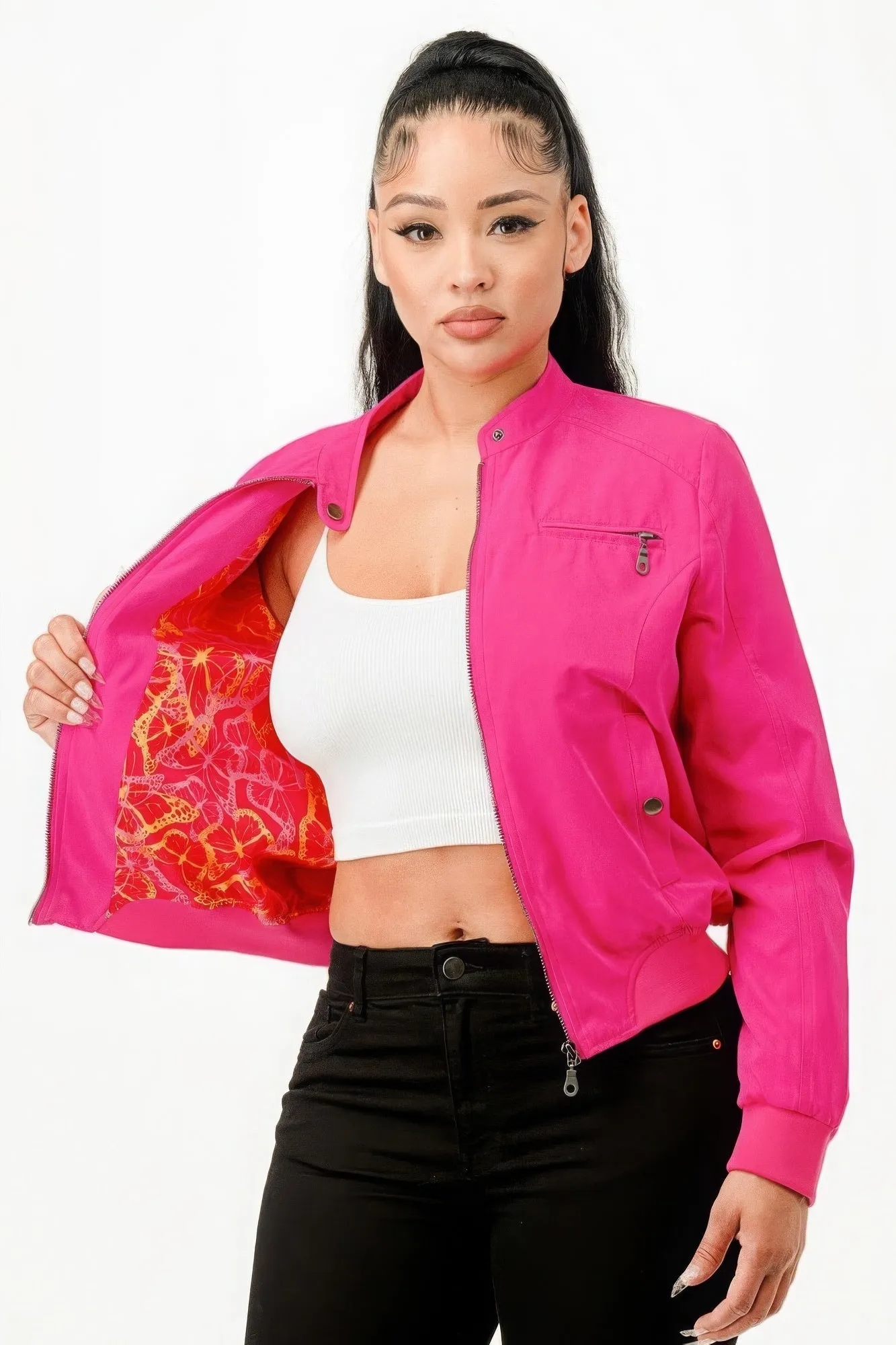 Zip Up Biker Moto Jacket